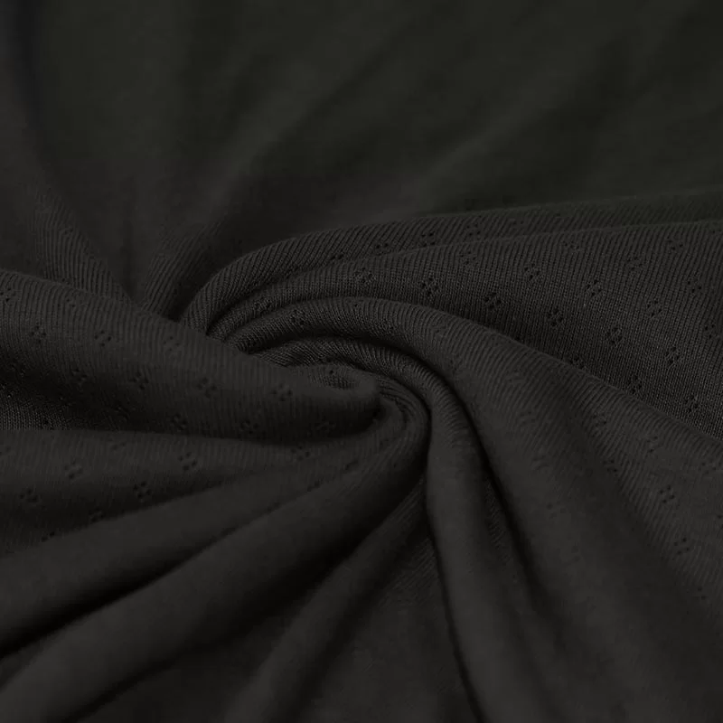 Pointelle Jersey Stof (Mini) Zwart