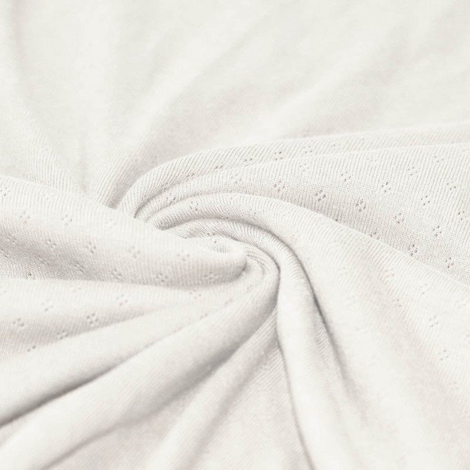 Tissu Jersey Pointoille (Mini) Écru  - (Tissus Jersey)