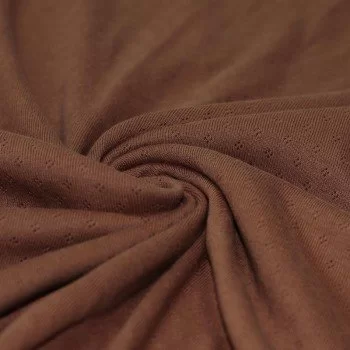 Pointelle Cotton Jersey Fabric (Mini) Light Brown