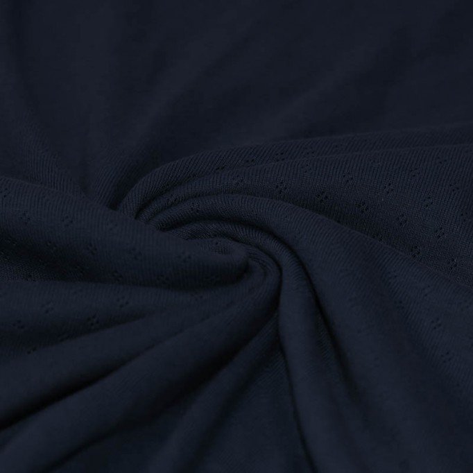 Tissu Jersey Pointoille (Mini) Marine - (Tissus Jersey)
