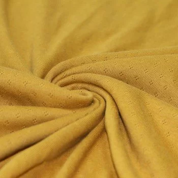 Pointelle Cotton Jersey Fabric (Mini) Ocher