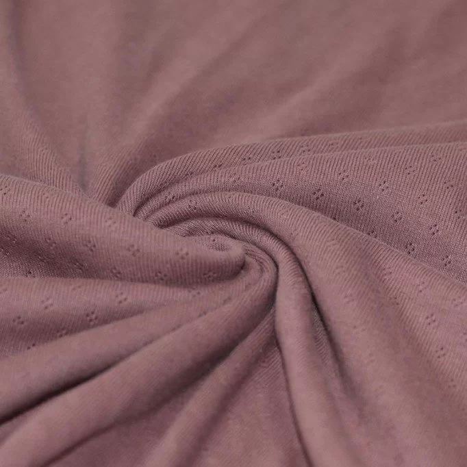 Pointelle Jersey Stof (Mini) Oud Mauve - (Jersey Stoffen)
