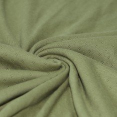 Pointelle Cotton Jersey Fabric (Mini) Olive