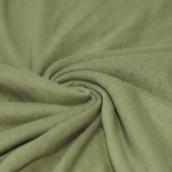 Pointelle Cotton Jersey Fabric (Mini) Olive