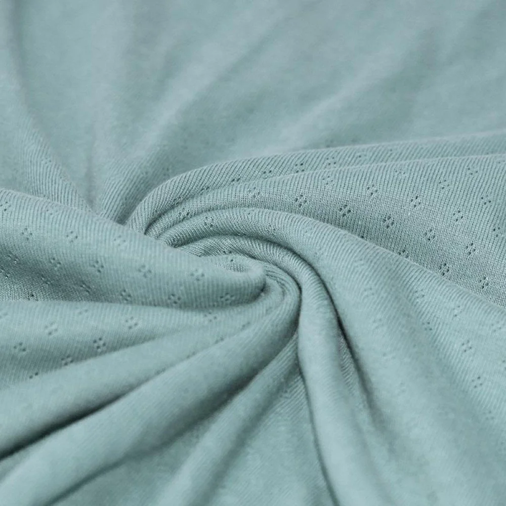 Pointelle Jersey Stof (Mini) Zeegroen