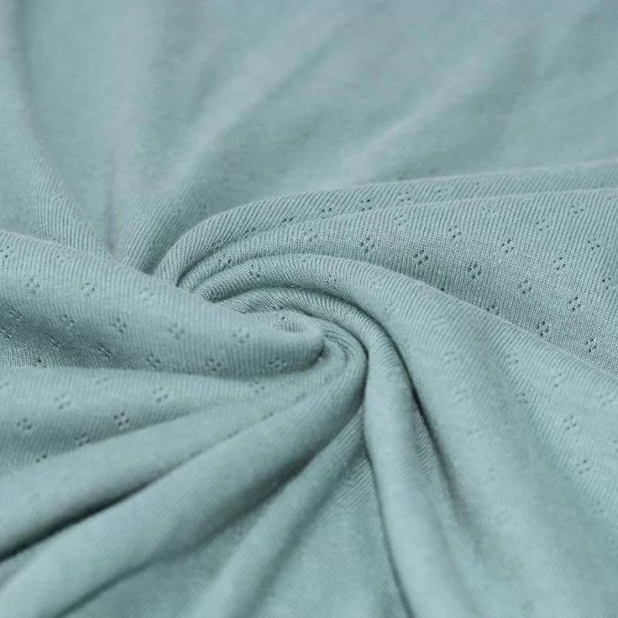 Tessuto A Maglia Pointoille (Mini) Verde Mare - (Jersey Tessuti)