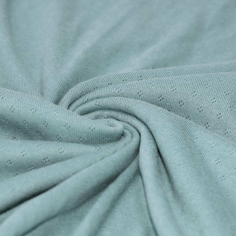 Pointelle Jersey Stof (Mini) Zeegroen
