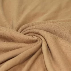 Pointelle Cotton Jersey Fabric (Mini) Camel Pointelle Cotton Jersey Fabric (Mini) Camel