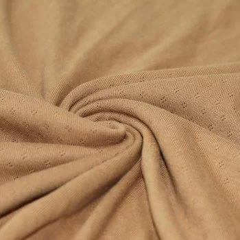 Pointelle Cotton Jersey Fabric (Mini) Camel
