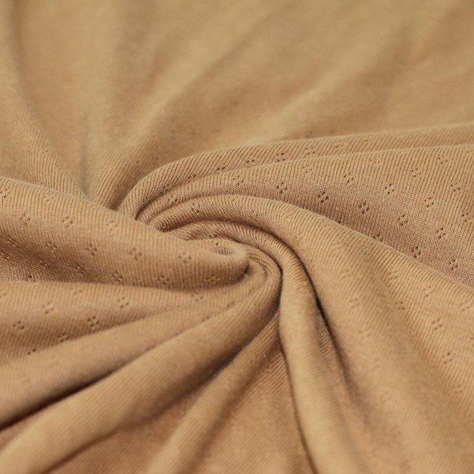 Tissu Jersey Pointoille (Mini) Chameau - (Tissus Jersey)
