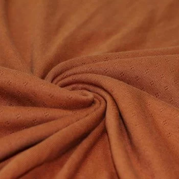 Pointelle Cotton Jersey Fabric (Mini) Cognac