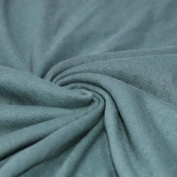 Pointelle Cotton Jersey Fabric (Mini) Old Green