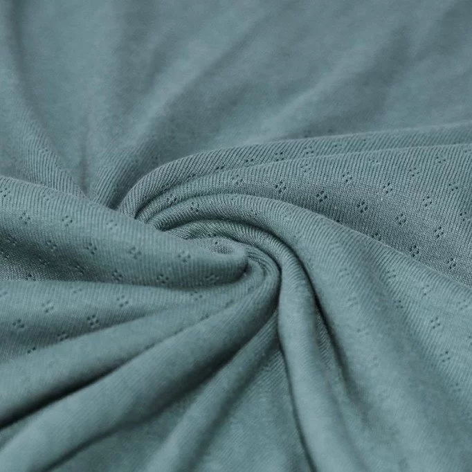 Pointelle Jersey Stof (Mini) Oud Groen - (Jersey Stoffen)