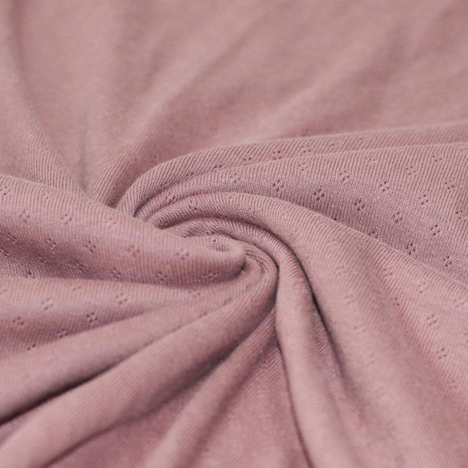 Pointelle Cotton Jersey Fabric (Mini) Old Pink - (Jersey Fabrics)