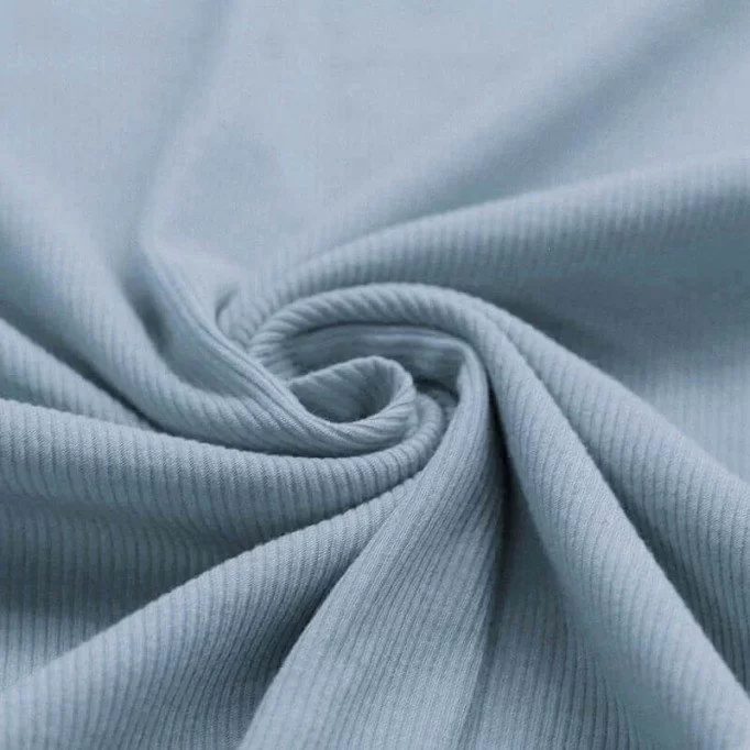 Tissu Maille Tricot Côtelé Jeans Clair - (Tissus Jersey)
