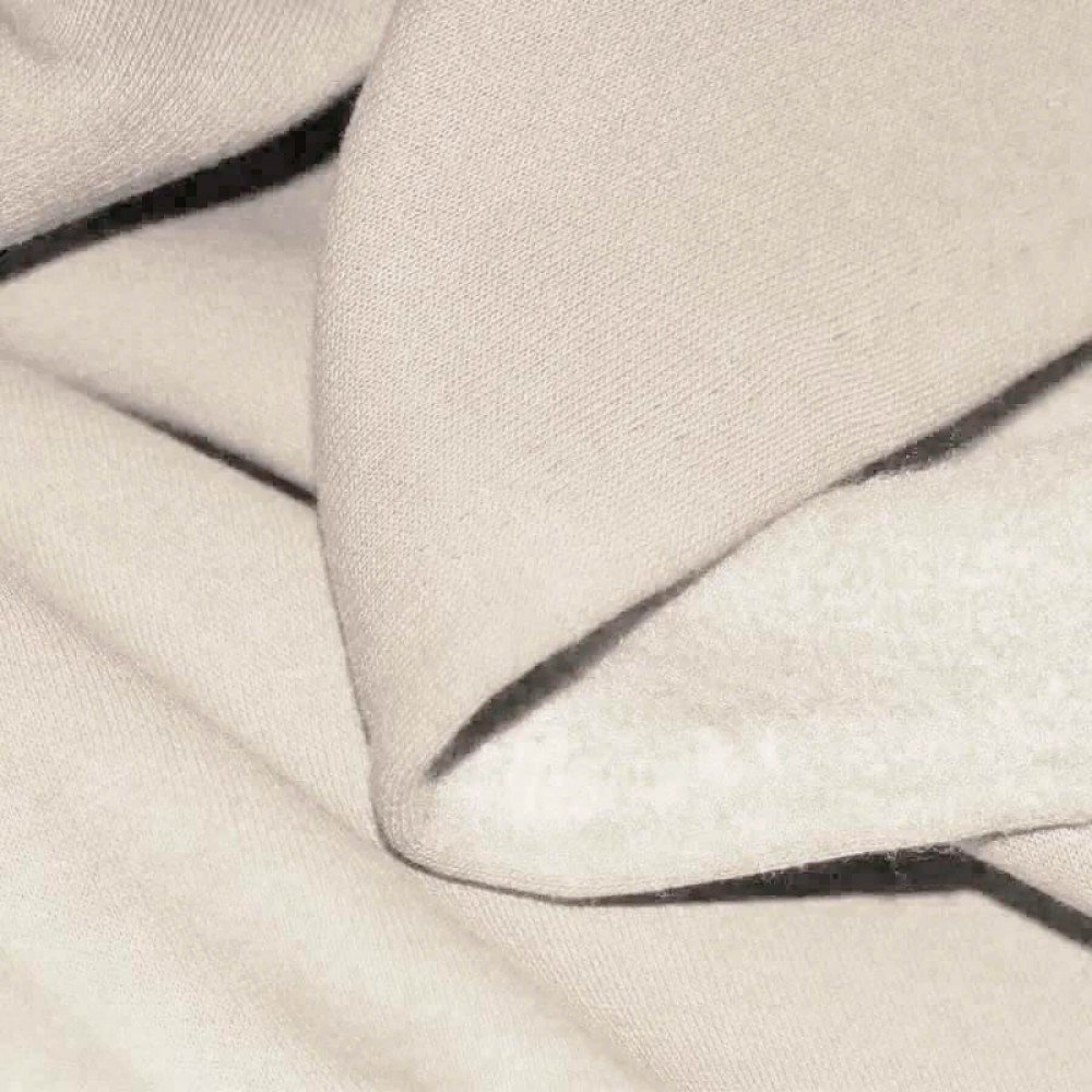 Tessuto Felpa Cotone Beige Chiaro