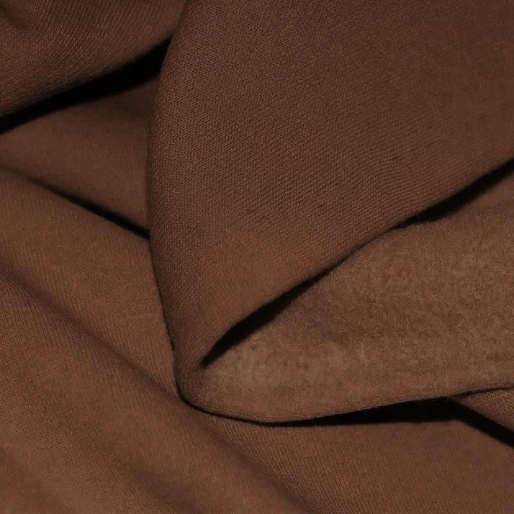 Tessuto Felpa Cotone Marrone Chiaro