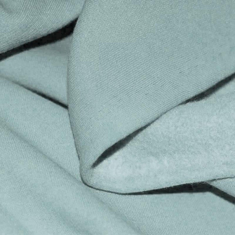 Tessuto Felpa Cotone Verde Mare