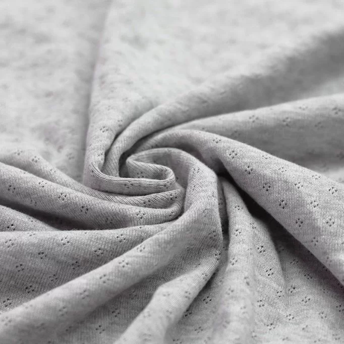 Tessuto A Maglia Pointoille (Mini) Grigio Chiaro Melange - (Jersey Tessuti)
