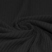 Bredriflet Rib Jersey Strikstof Sort - (Jerseystoffer)