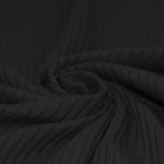 Wide Drop Needle Rib Fabric Black