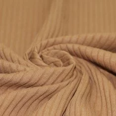 Wide Drop Needle Rib Fabric Camel