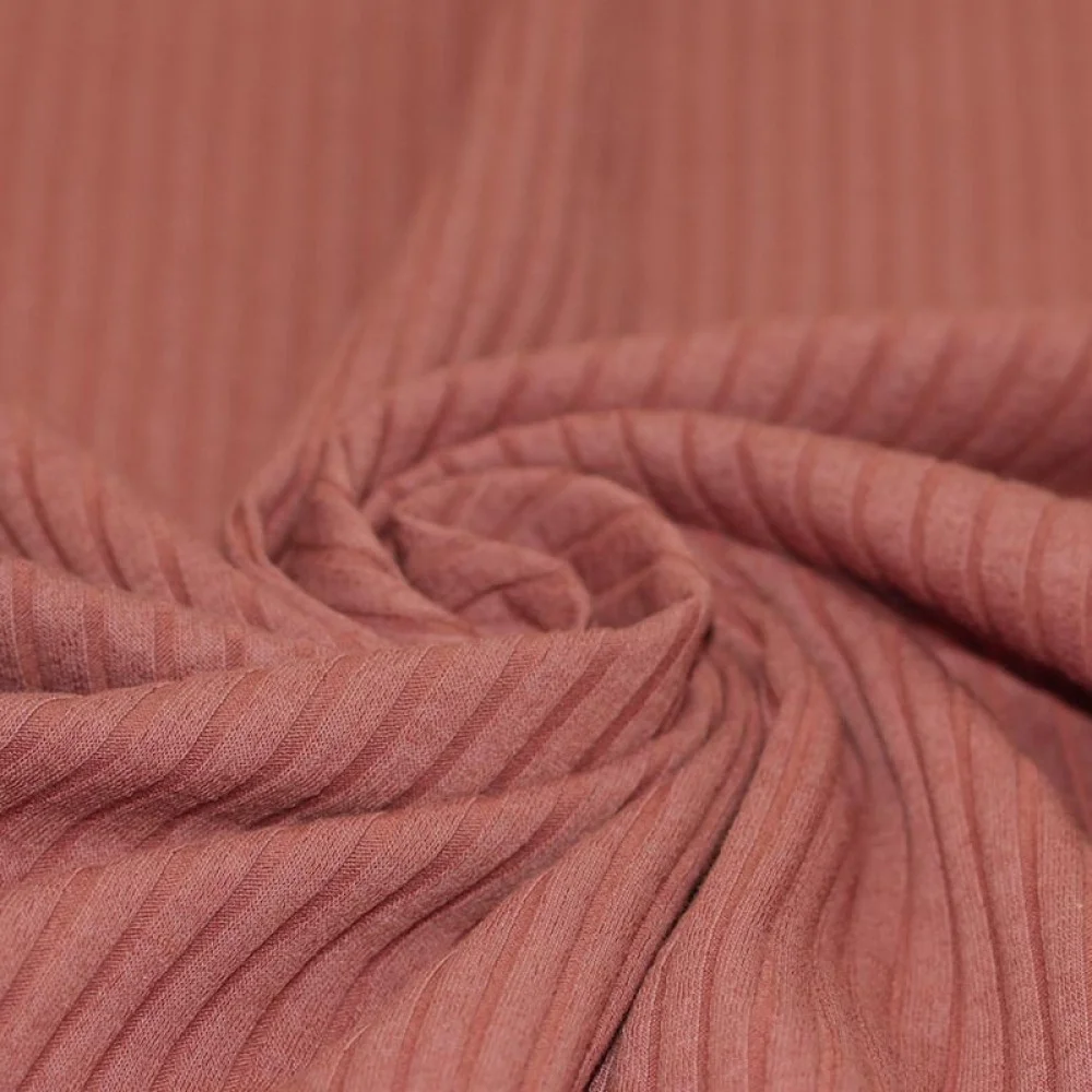 Wide Drop Needle Rib Fabric Clay Pink