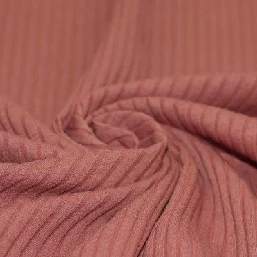 Breitcord Rippjersey Stoff Lehm Rosa - (Jersey Stoffe)