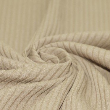 Breitcord Rippjersey Stoff Dunkel Beige  - (Jersey Stoffe)