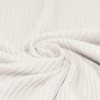 Tessuto Jersey Di Cotone a Coste Grande Ecru