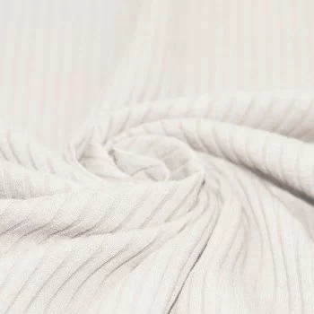 Wide Drop Needle Rib Fabric Ecru Wide Drop Needle Rib Fabric Ecru