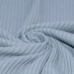 Tessuto Jersey Di Cotone a Coste Grande Jeans Chiaro Tessuto Jersey Di Cotone a Coste Grande Jeans Chiaro