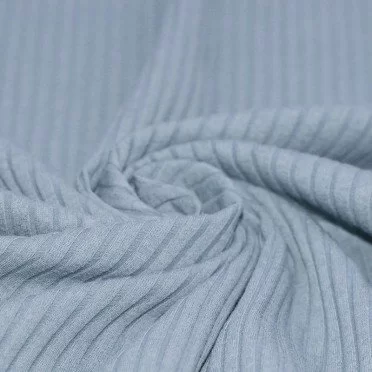Brede Rib Jersey Stof Licht Jeans - (Jersey Stoffen)