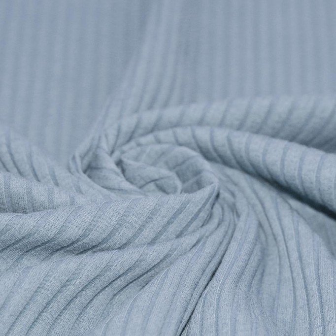 Brede Rib Jersey Stof Licht Jeans - (Jersey Stoffen)