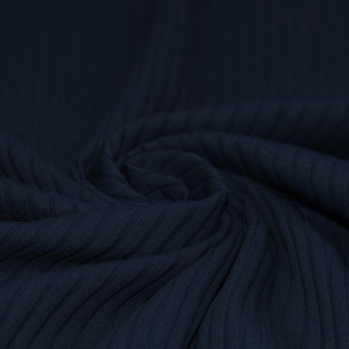 Tissu Maille Tricot à Grosses Cotes Marine - (Tissus Jersey)