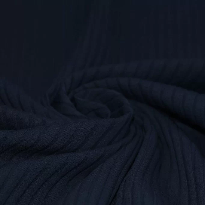 Tissu Maille Tricot à Grosses Cotes Marine - (Tissus Jersey)