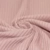 Tessuto Jersey Di Cotone a Coste Grande Nude Rosa