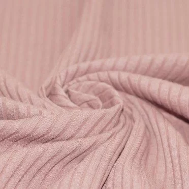 Wide Drop Needle Rib Fabric Nude Pink - (Jersey Fabrics)