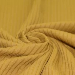 Tessuto Jersey Di Cotone a Coste Grande Ocra Tessuto Jersey Di Cotone a Coste Grande Ocra