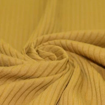 Wide Drop Needle Rib Fabric Ocher Wide Drop Needle Rib Fabric Ocher