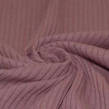 Brede Rib Jersey Stof Oud Mauve - (Jersey Stoffen)