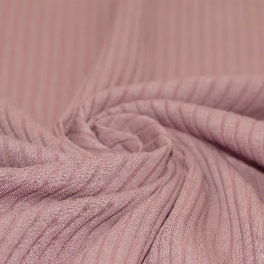 Wide Drop Needle Rib Fabric Old Pink