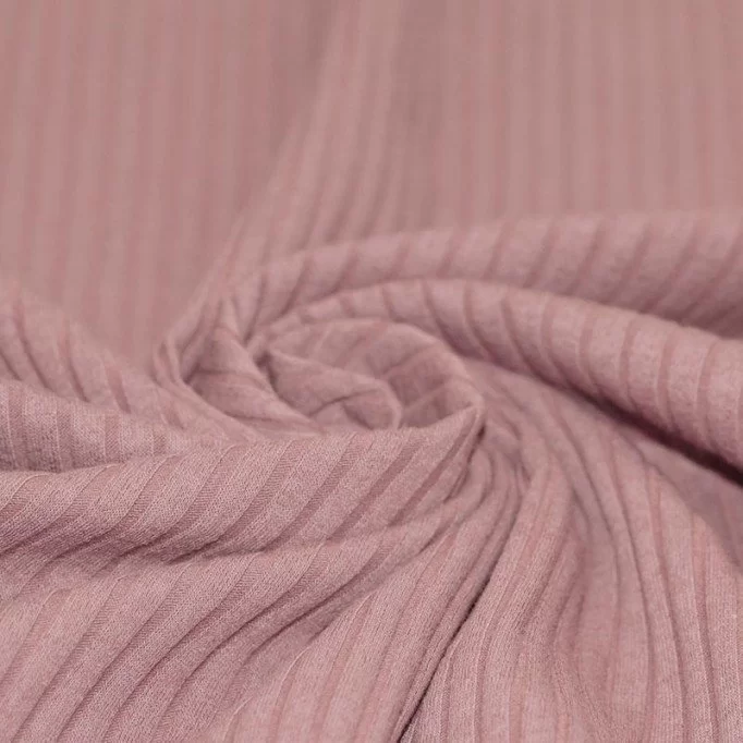 Wide Drop Needle Rib Fabric Old Pink - (Jersey Fabrics)