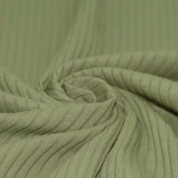 Wide Drop Needle Rib Fabric Olive Wide Drop Needle Rib Fabric Olive