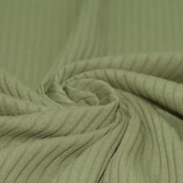 Breitcord Rippjersey Stoff Olive - (Jersey Stoffe)