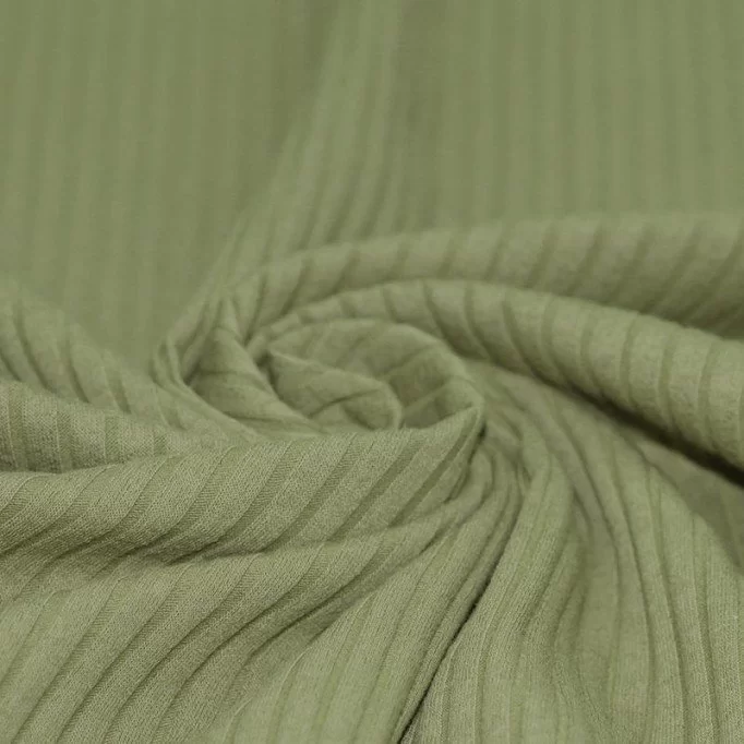 Breitcord Rippjersey Stoff Olive - (Jersey Stoffe)