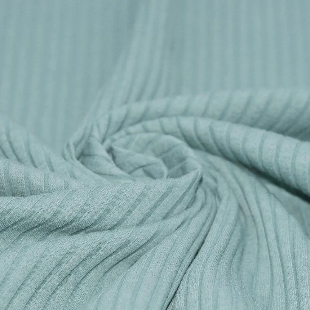 Wide Drop Needle Rib Fabric Sea Green