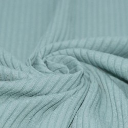 Brede Rib Jersey Stof Zeegroen