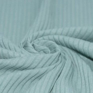 Wide Drop Needle Rib Fabric Sea Green - (Jersey Fabrics)
