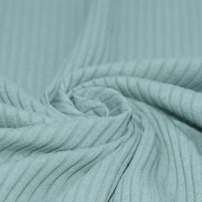 Wide Drop Needle Rib Fabric Sea Green - (Jersey Fabrics)